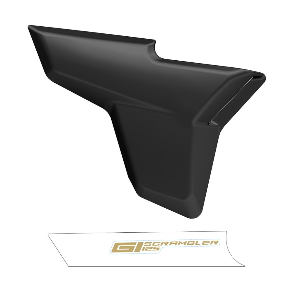 ZT125-G1 right side cover (matte black  / titanium decal)